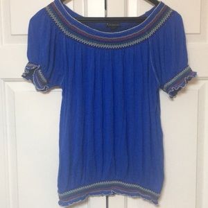Woman’s blue shirt